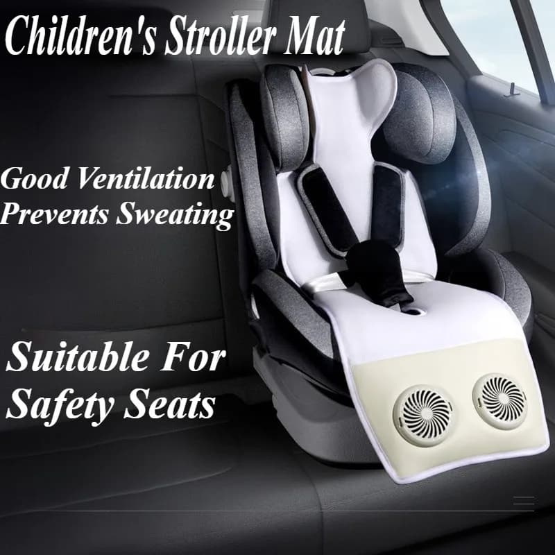 Universal refreshing pad for stroller and car seat - Breathable mesh ventilation pad with soft cotton cover for child safety seat