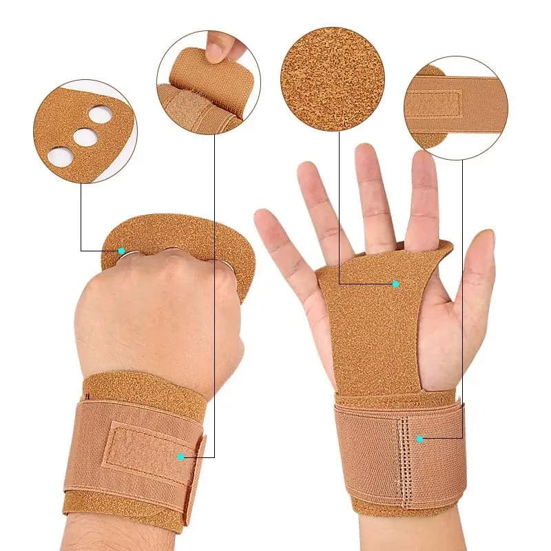 1Pcs Gymnastics Grips Gym Pull-up Grip Strap Lifting Strap Palm Protection Wristbands Cowhide Gloves Sports Gloves