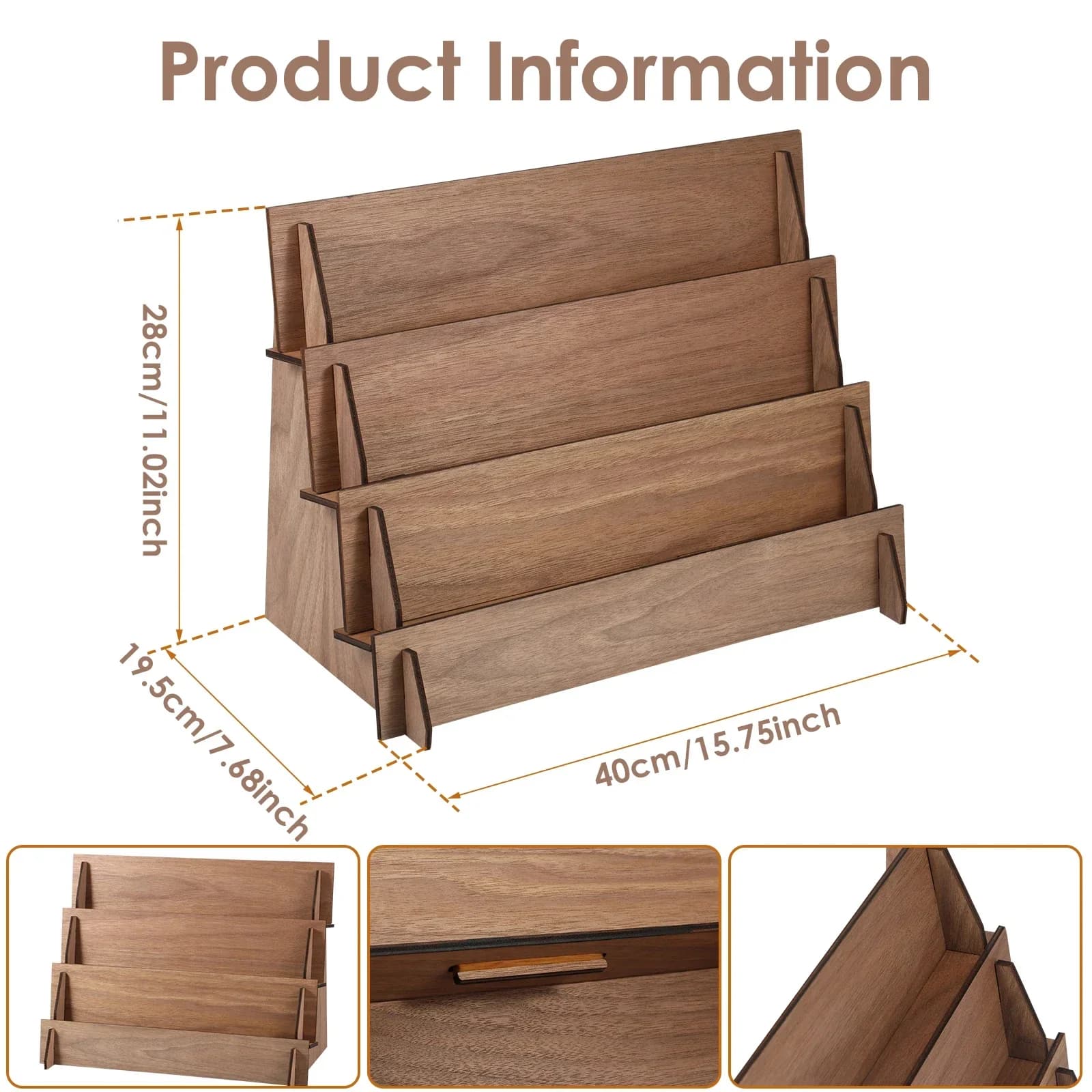 Espositore in Legno a 4 Livelli 2026 Nuovo, Organizzatore Rimovibile Multistrato per Biglietti d'Auguri e Regali, Scaffale Decorativo