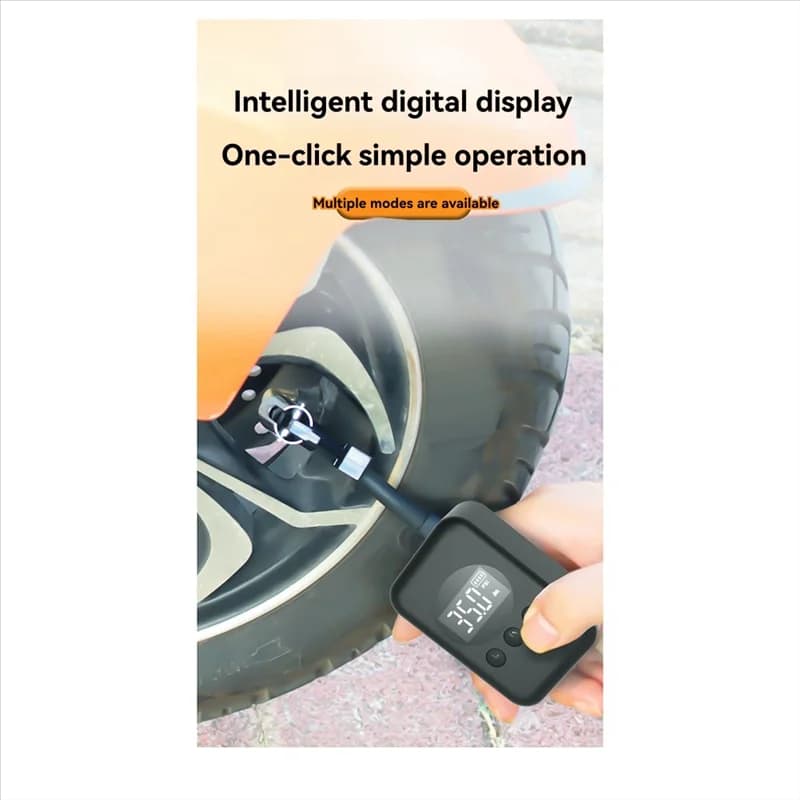 Pompa per bicicletta B72A elettrica mini portatile con manometro digitale PSI per gonfiaggio pneumatici per bici da strada e moto