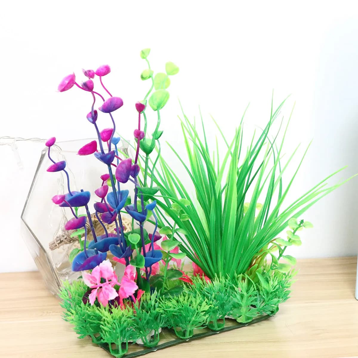 Artificial Navy Grass Set, Realistic Decoration for Aquarium, Fin Plants for Fish Tanks