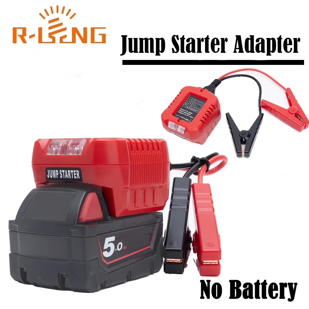 Adattatore per avviamento di emergenza per auto per Milwaukee 18V batteria al litio Booster cavo per auto alimentazione di emergenza con clip accessori auto