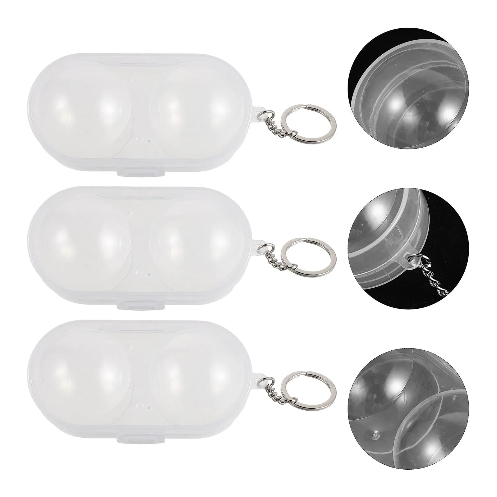 Scatola porta palline da ping pong in plastica trasparente portatile, 3 pezzi, custodia per palline da ping pong, organizer per allenamento, viaggi e giochi