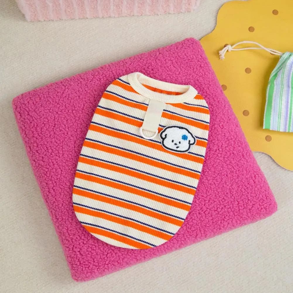 Lightweight Dog Harness Dog Vest with Leash Ring Waffle Stripe Cotton Pet Tank Top Breathable Summer Clothes for Small Dogs