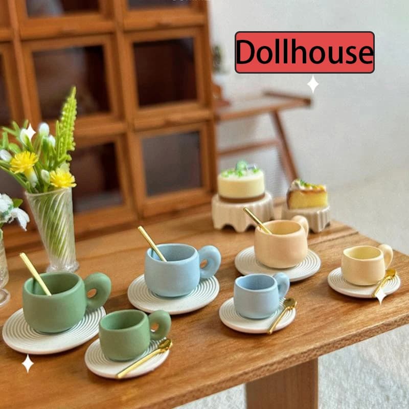 3 pezzi di simulazione tazza d'acqua giocattolo casa delle bambole accessori in miniatura lega caffè tazza di bevande modello casa delle bambole decorazione fai da te