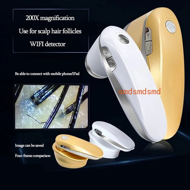 200X Rilevatore di follicoli piliferi Rilevatore di cuoio capelluto APP wireless WIFI Analizzatore digitale della pelle Strumento per microscopio Tester della pelle ad alta definizione