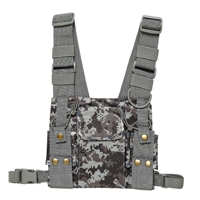 ABBREE PT-08 Walkie Talkie Front Pack Wist Pouch Fondina Camouflage Uomo Tattico Ham Radio Pettorale per Wouxun Baofeng UV-5R