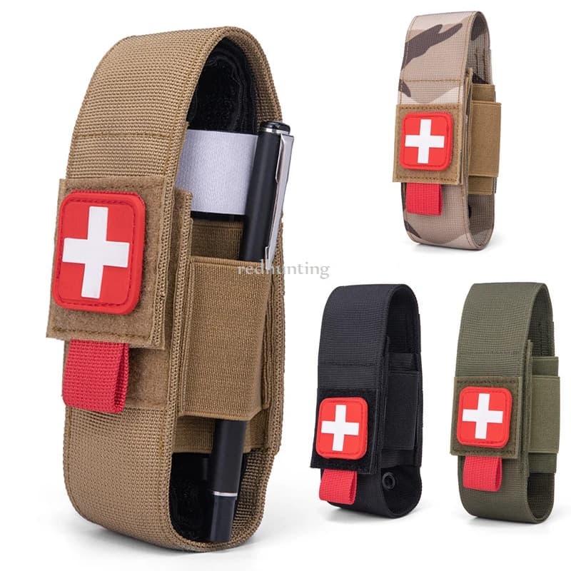 Porta laccio emostatico tattico Caccia Trauma Custodia per taglio medico Custodia per laccio emostatico elastico esterno Penna Flahslight Borsa EDC