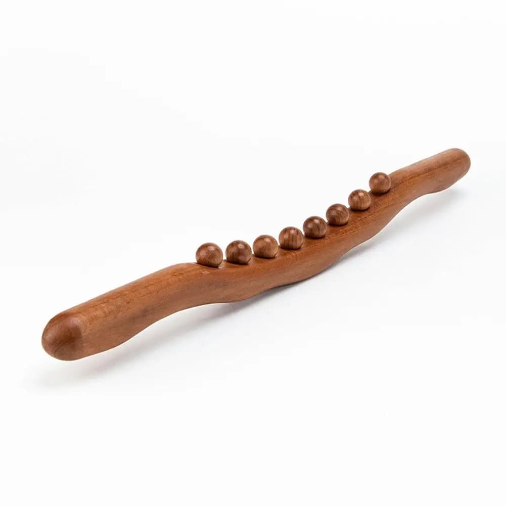 Rullo Massaggiante in Legno Gua Sha - Strumento Massaggiante con 8/10 Sfere per Rilassamento Meridiano, Sollievo dai Nodi Muscolari e Massaggio Addominale