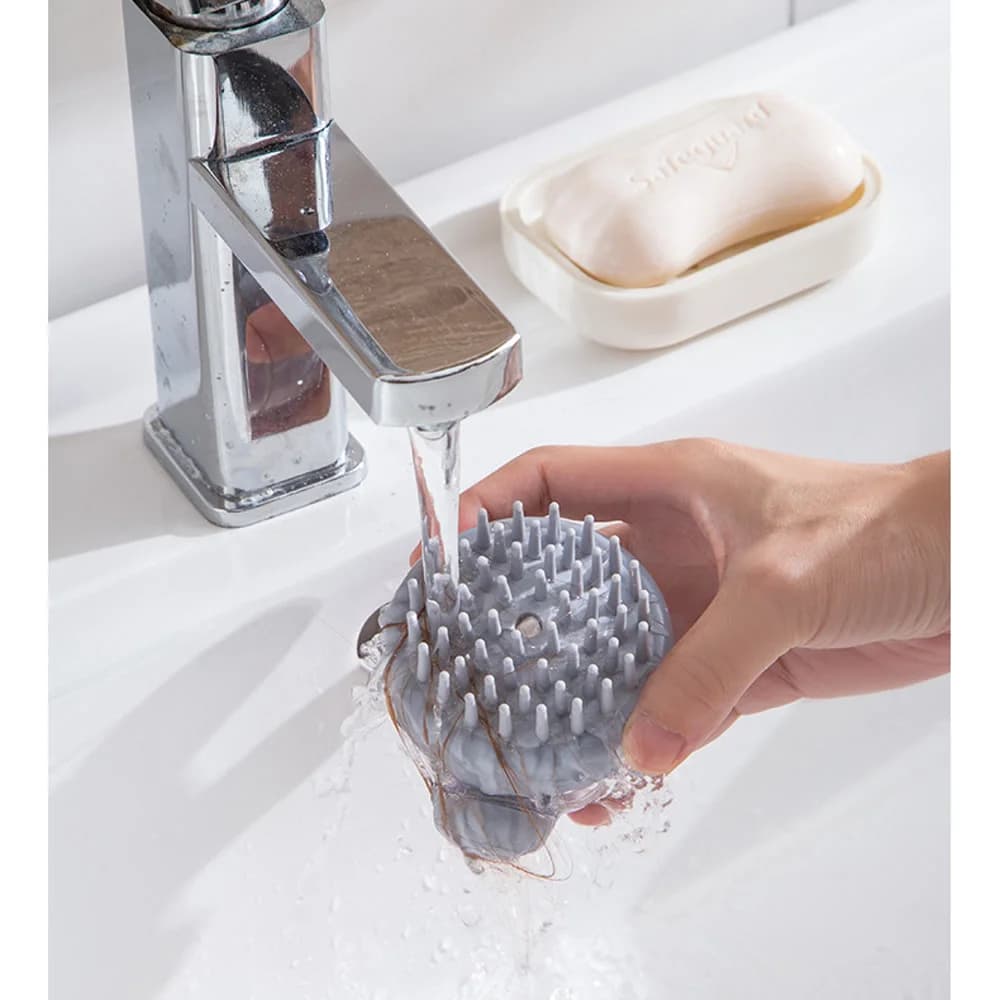 Pet Bathing Brush with Shampoo Dispenser Soft Silicone Massage Grooming Scrubber for Dogs Cats Coarse Fine Bristles