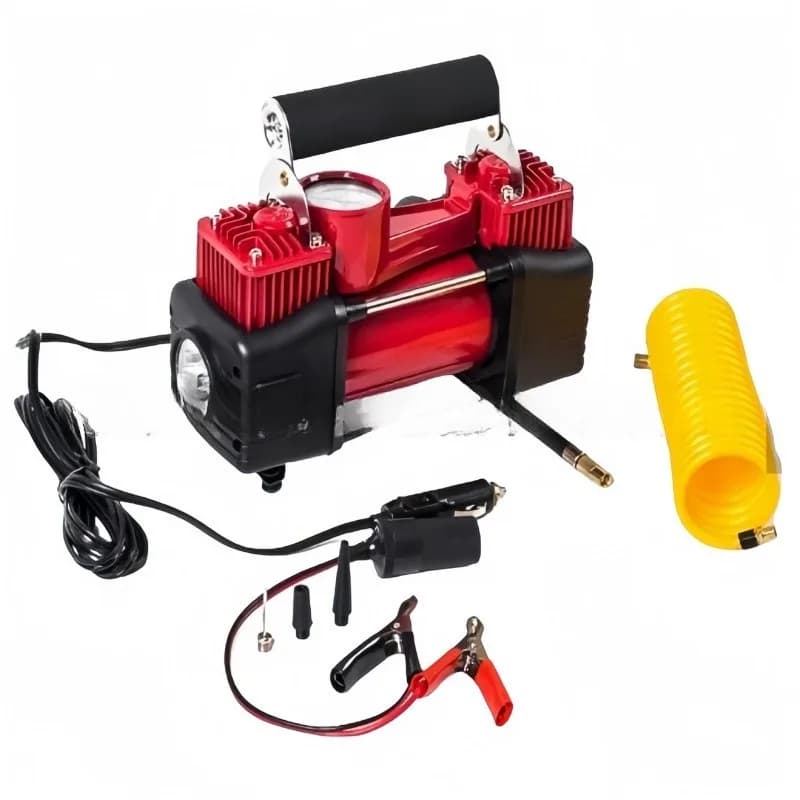 Compressore d'aria portatile 12V in metallo per veicoli, gonfiatore per pneumatici per impieghi gravosi