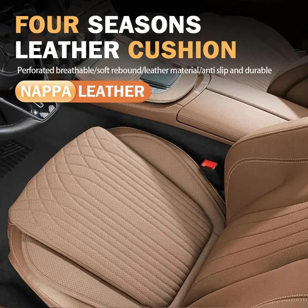 Nuovo cuscino per auto traspirante Cuscino per seggiolino auto antiscivolo in pelle nappa Cuscino per sedile ad alto rimbalzo Cuscino per seggiolino auto universale per quattro stagioni