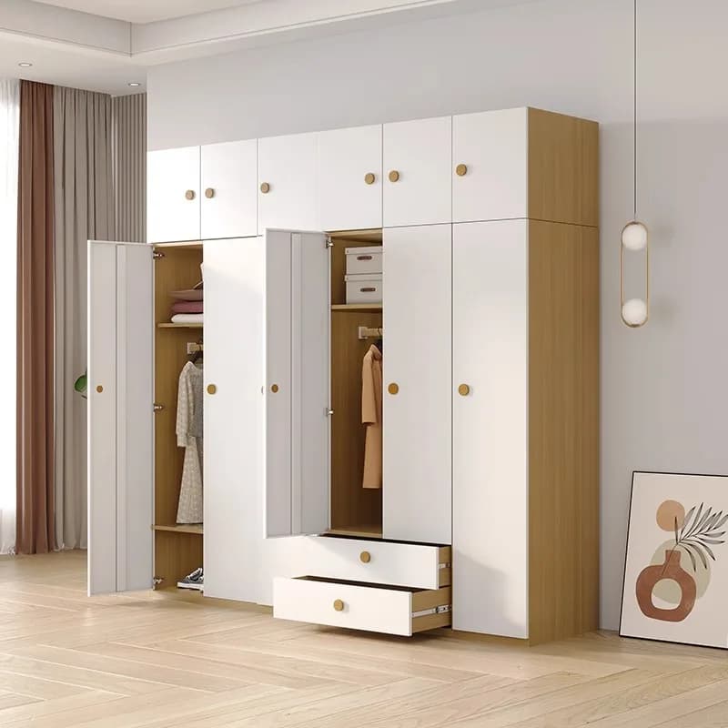 Steel Wood Grain Transfer Wrought Iron Leather Wardrobe Household Bedroom Opposite Door Children's Storage Locker Floor Drawer