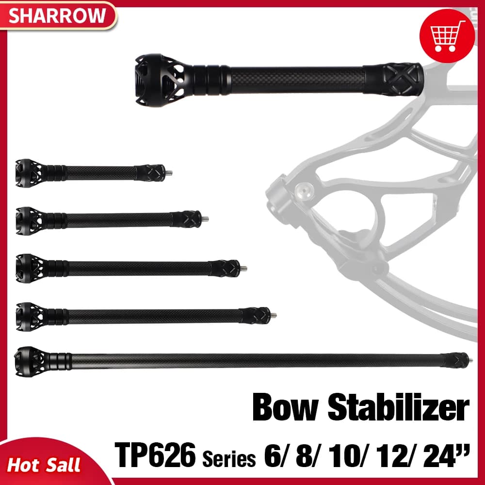 1pc 6/8/10/12/24" Archery Bow Stabilizer 3K Carbon Cloth Balance Bar Shock Absorption for Compound Bow Hunting Accessories
