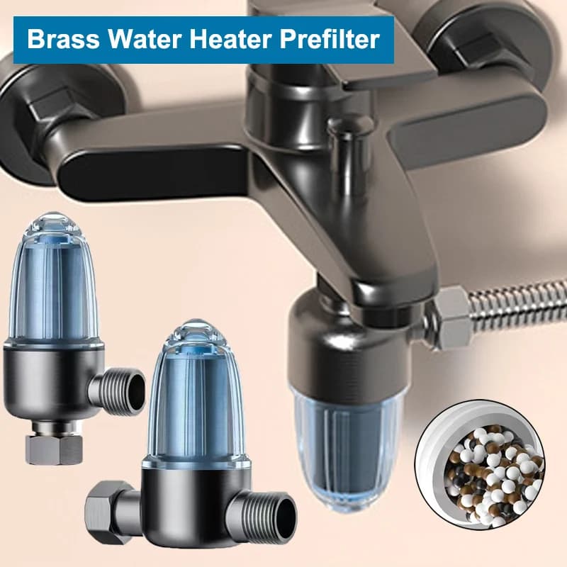 Nuovo Filtro per Scaldabagno in Acciaio Inossidabile per Bagno, Elemento Filtrante Lavabile, Prefiltro Frontale in Ottone, Cartuccia Filtrante Rimovibile