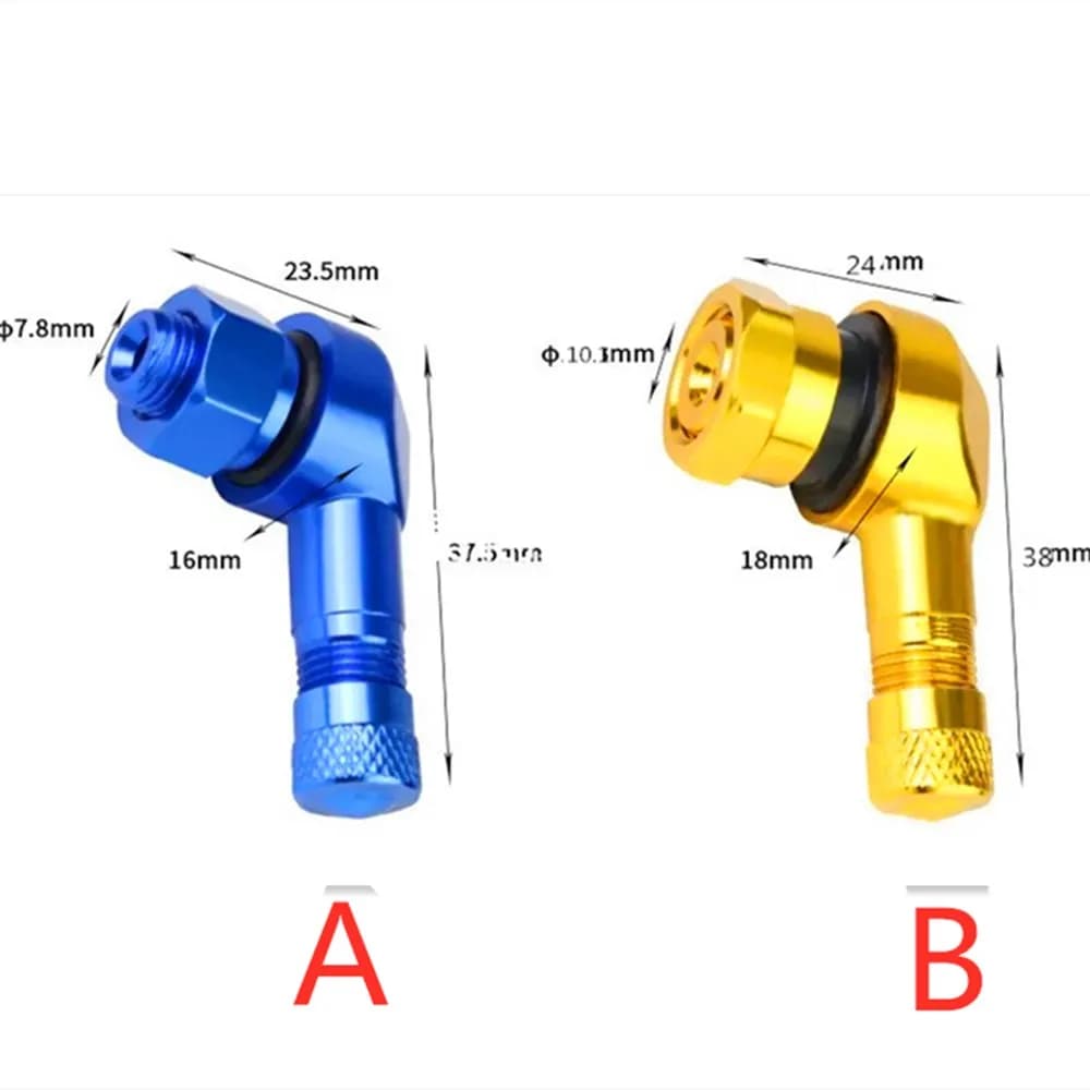 1 Paio di Valvole Universali in Alluminio per Pneumatici Moto 10.1mm/7.8mm TPMS, per Moto, Scooter Elettrici, Bici, 90 Gradi CNC