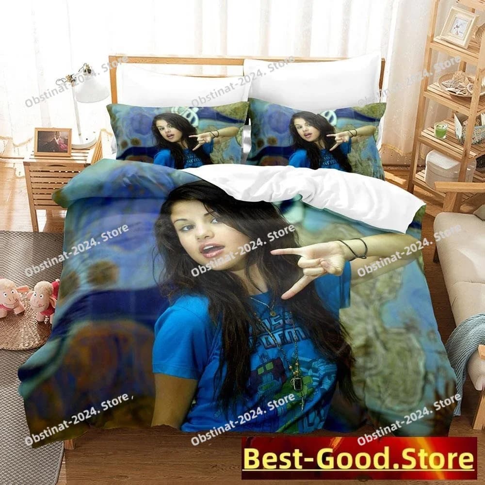 Set letto stampato Selena Gomez sexy Copripiumino Federa Set biancheria da letto Lenzuolo Copripiumino Completo Queen King Size