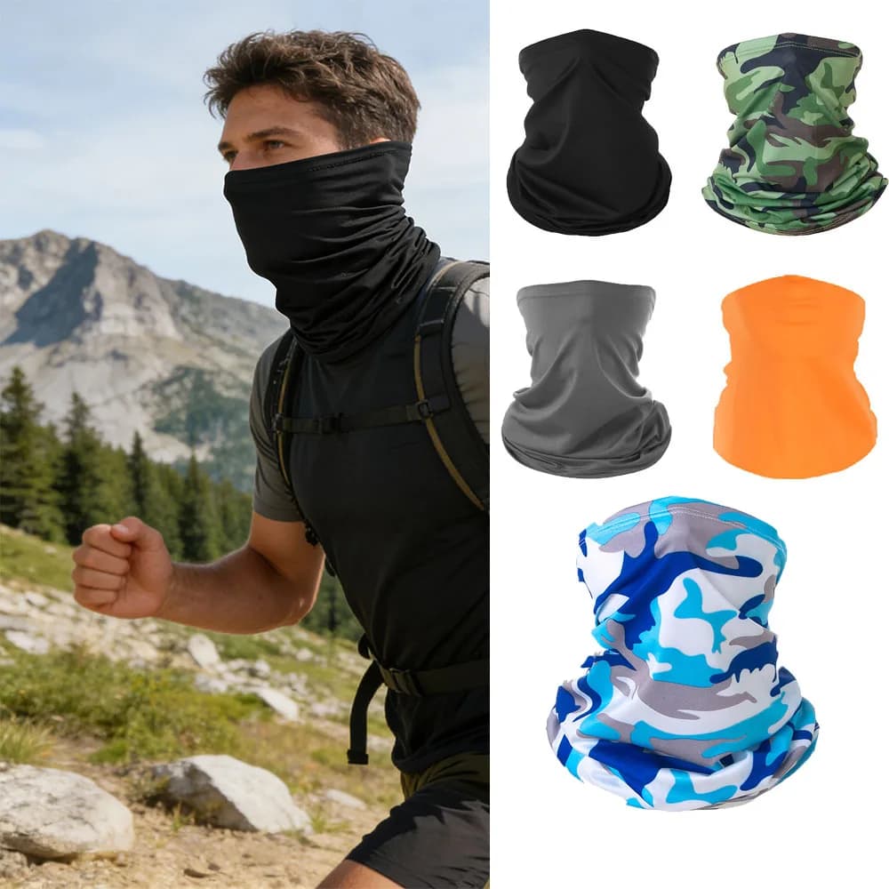 Maschera da Ciclismo Traspirante Anti-UV, Sciarpa Multifunzione per Pesca, Allenamento, Sport, Sci e Campeggio