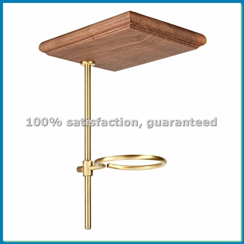 Pour Over Coffee Maker Stand with Wood Base, Adjustable Height, Filter Door for Manual Preparation, Walnut Wood - AT35