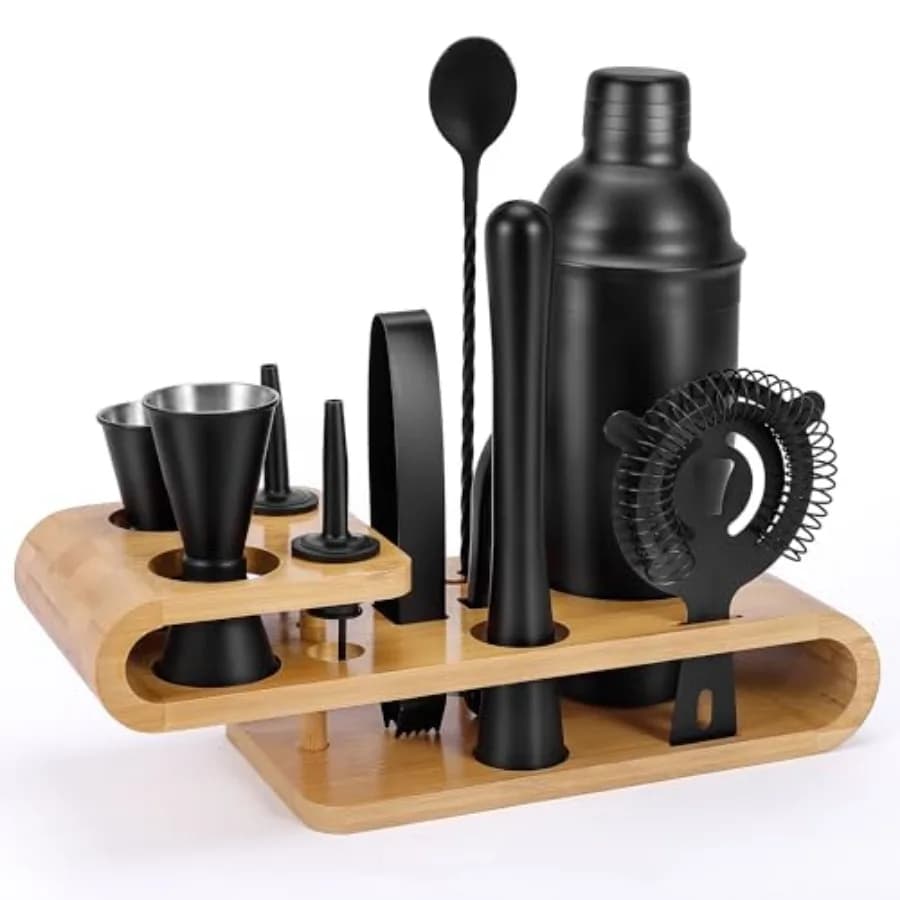 Set Shaker per Cocktail - Kit Completo da 12 Pezzi per Bar Domestico e Preparazione Cocktail - Include Shaker per Cocktail e Utensili da Bar