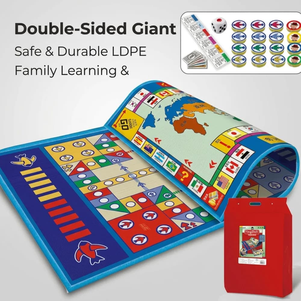 Tappeto Pieghevole per Scacchi Volanti, Tappeto per Bambini, Gioco da Tavolo Portatile, Set da Viaggio per Campeggio, Gioco Genitore-Figlio, Tappeto Scacchi Volanti