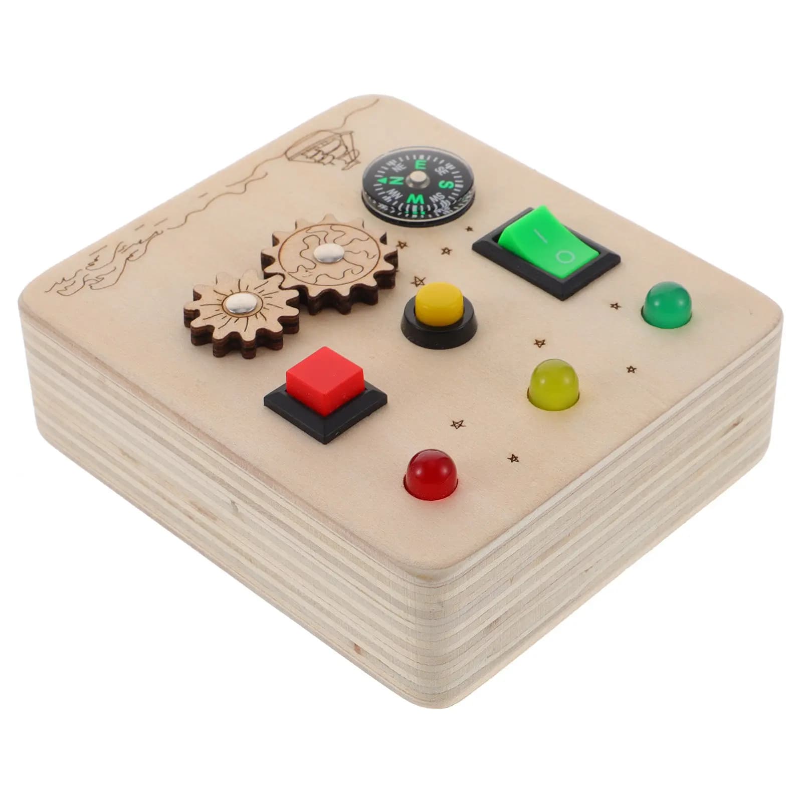 Wooden Educational Circuit Board Busy Board for Kids Early Cognitive Development Learning Hand Eye Coordination