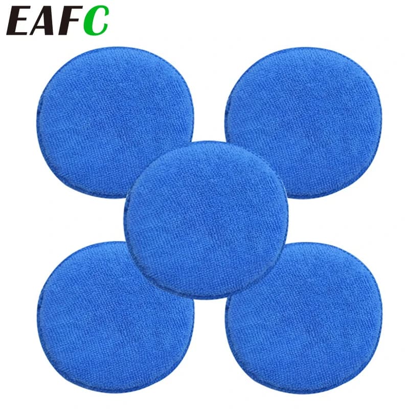 EAFC 1/2/5PCS 5 ''pollici Morbido Microfibra Auto Applicatore di Cera Pad Spugna Lucidante per Applicare e Rimuovere la Cera Auto Cura pulizia auto