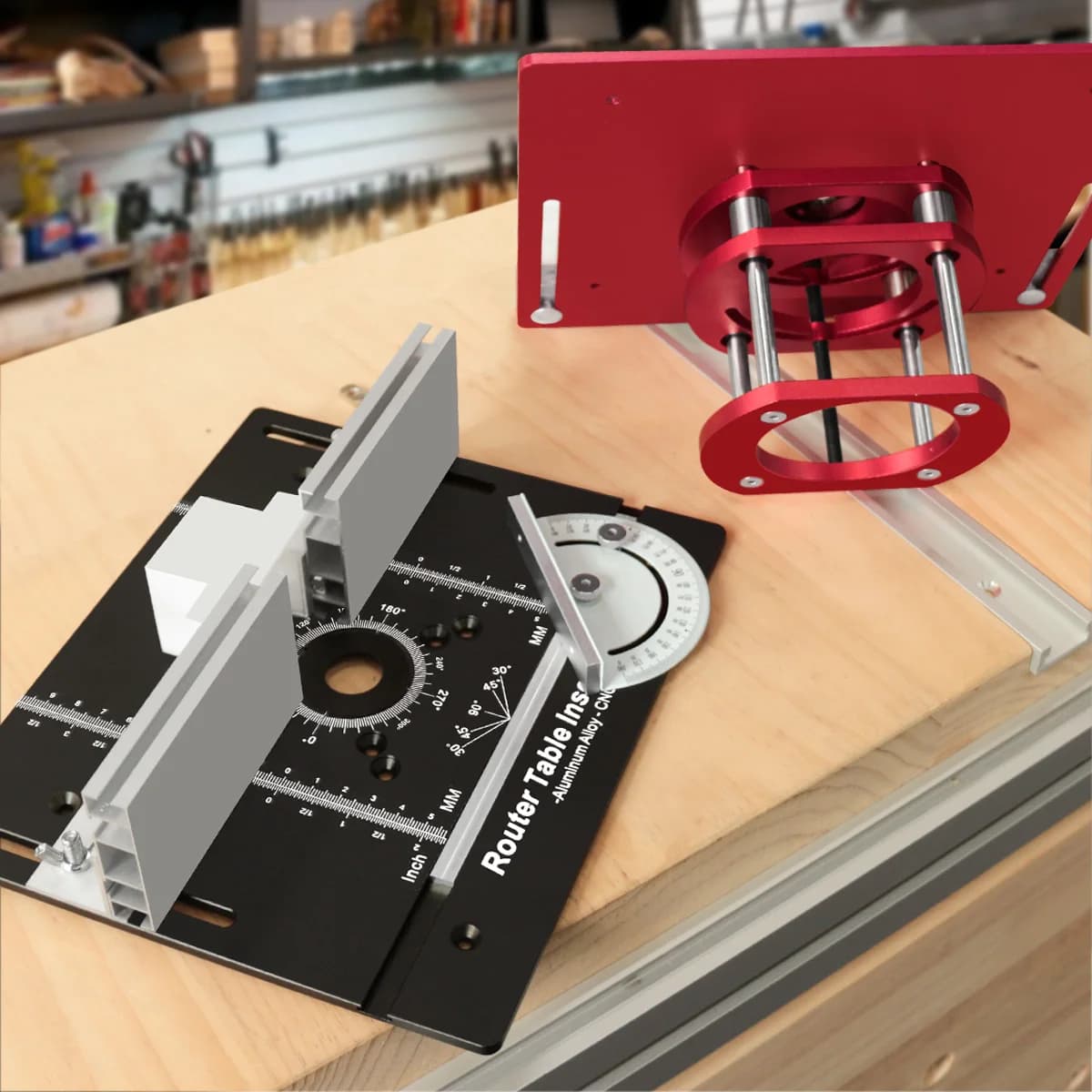 New Router Table Insert Plate with Router Lift Kit ，Woodworking Slotting Trimming Chamfering Carpentry Cutting Accessory