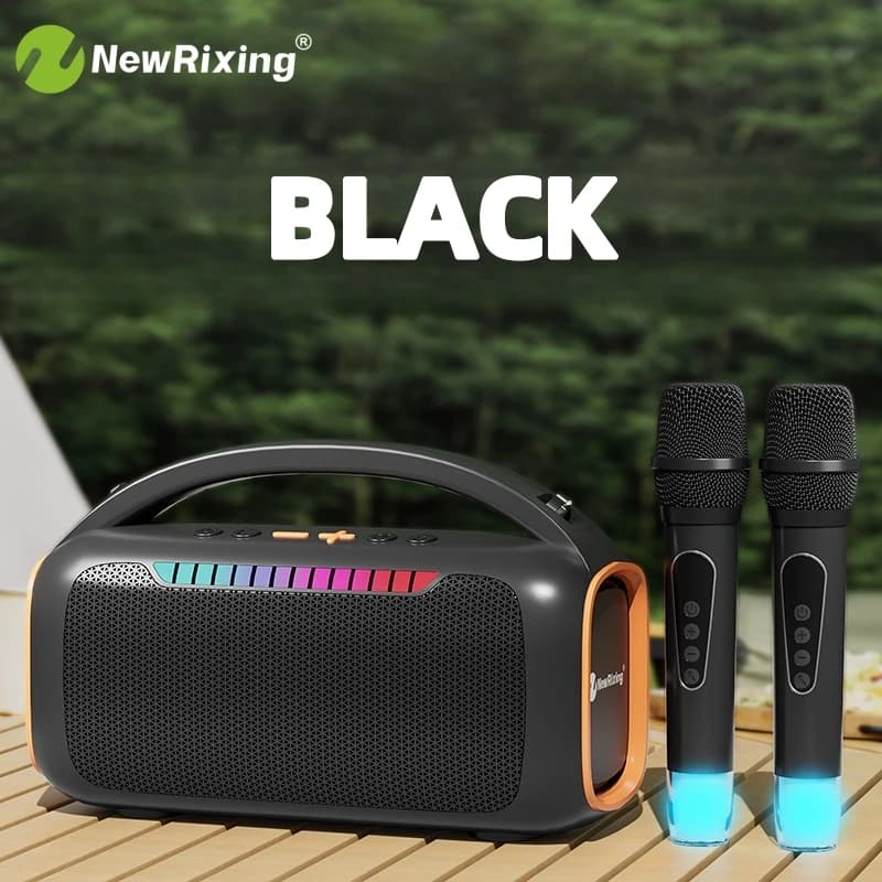 Macchina per karaoke con 2 microfoni, sistema karaoke portatile, luce RGB, 30 W, connessione automatica quando si è diventata, per BT5.3/USB/TF/AUX