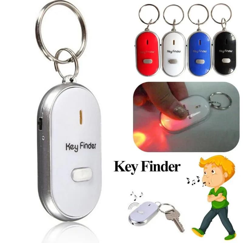 Mini localizzatore di chiavi con fischietto anti-smarrimento, segnale acustico lampeggiante, localizzatori di portafogli con portachiavi per bambini