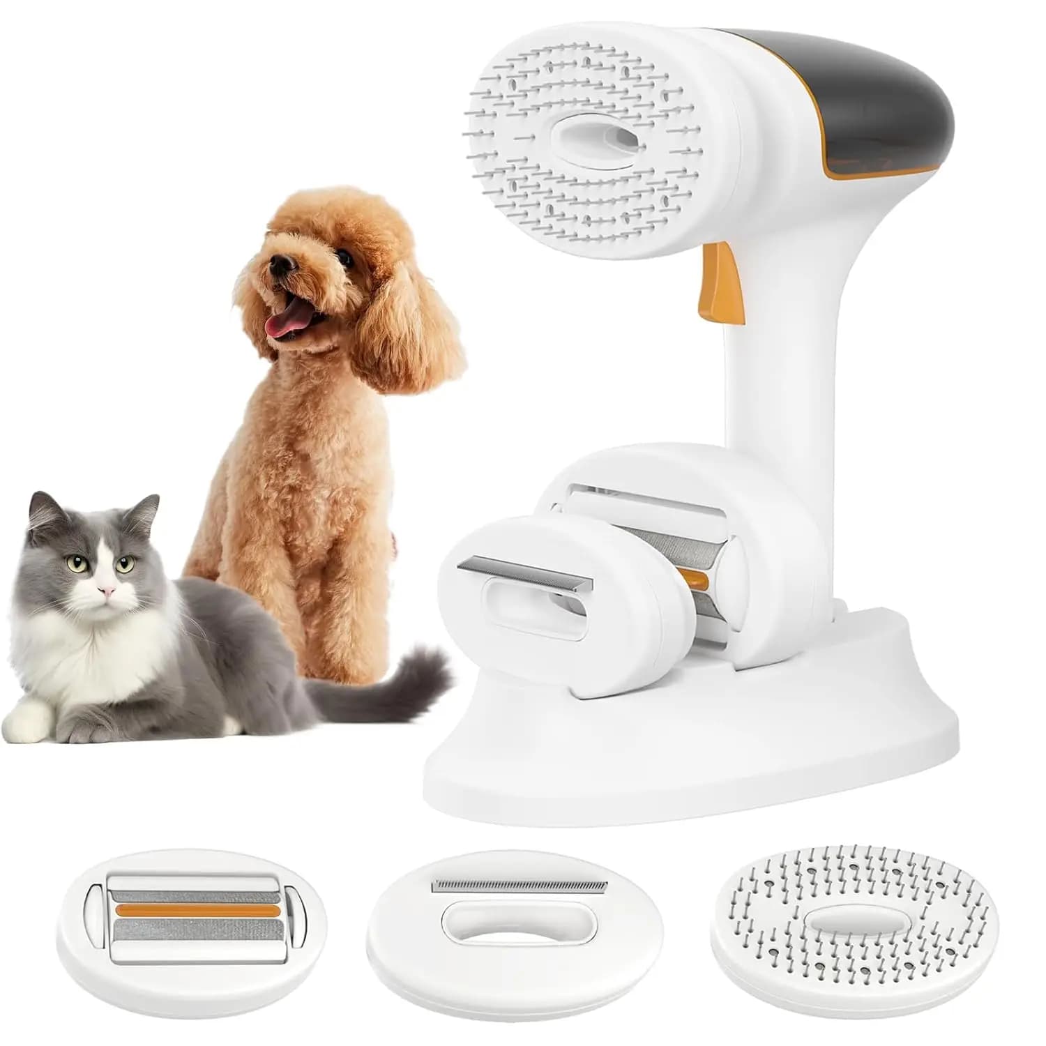 Aspirapolvere 3-in-1 per la Toelettatura dei Cani: Spazzola per la Rimozione del Pelo per Animali Domestici, Strumento per la Pulizia della Casa