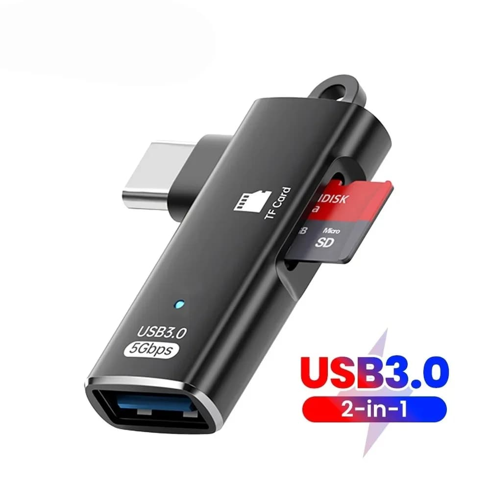 High-Speed 2 in 1 USB 3.0 Type C to TF Card Reader Adapter SD Memory Card OTG Reader for iPhone 15 16 Huawei PC Laptop Tablet