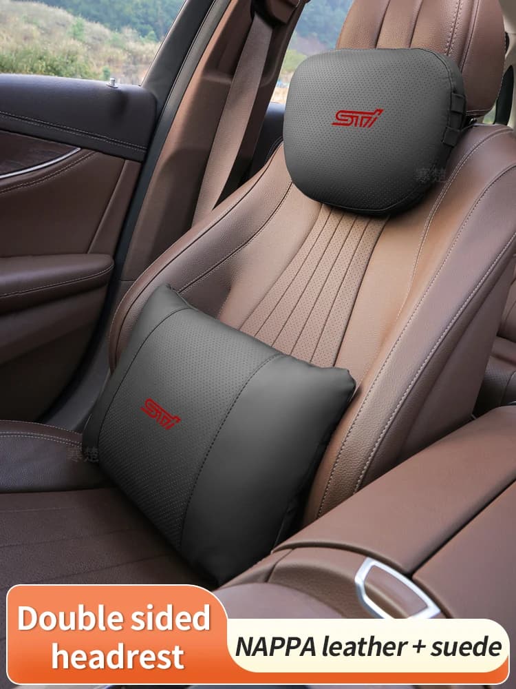 Cuscino Morbido per Poggiatesta e Supporto Lombare per Auto Subaru STI Outback Brz Wrx Xv Ascent Forester Impreza Legacy