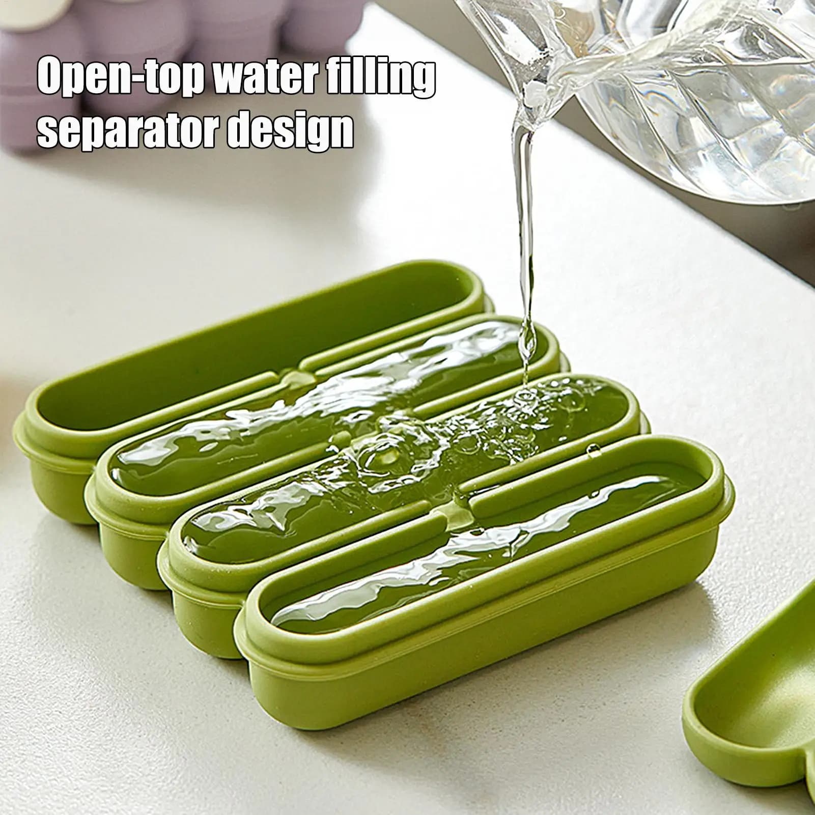 Stampo per Ghiaccio Rettangolare in Silicone, Accessorio da Cucina per Whisky, Cocktail, Succhi, Bottiglie d'Acqua, Casa, Piscina, Feste, Riunioni Familiari
