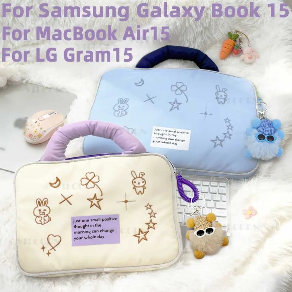 15.6 Inch Laptop Sleeve Bag for MacBook Air 15 Dell XPS 15 Samsung Galaxy Book LG Gram Women Travel Notebook Case Pouch