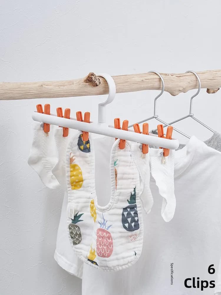 Japanese Ankle Hanger with 6 Clips, Multipurpose Stendibiancheria with Clips for Socks and Hats, Suspended Holders for Hats