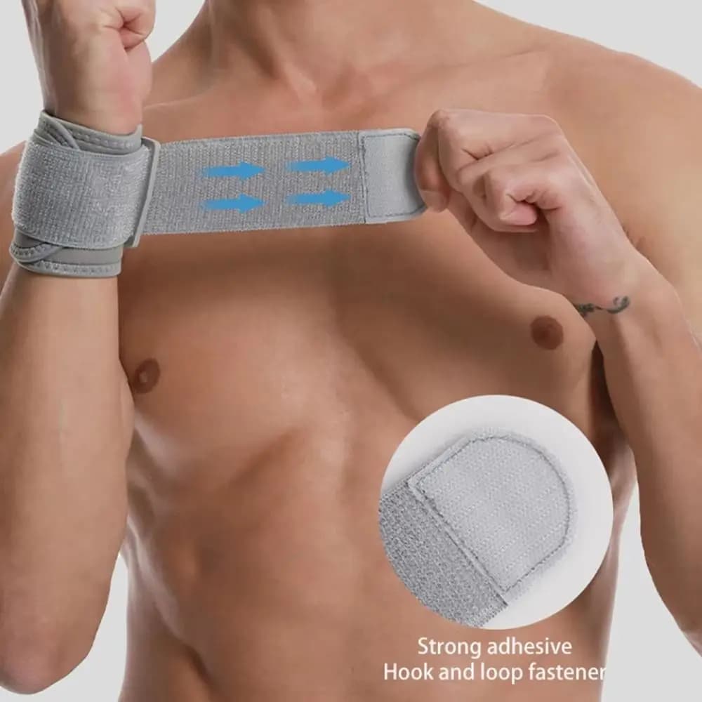 Supporto per Gomito a Compressione Traspirante e Regolabile, Fascia per Braccio con Design Antiscivolo, Imbottitura in EVA, Protezione Sportiva per Polso