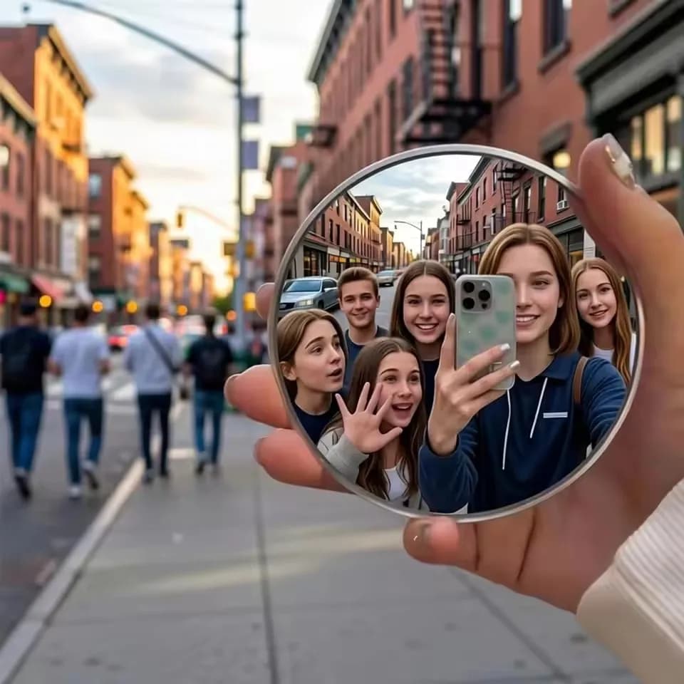 7.5cm/9.5cm Mini Round Mirror Travel Selfie Mirrors Portable Convex Wide-angle Spherical Mirror for IPhone Samsung Vlogging