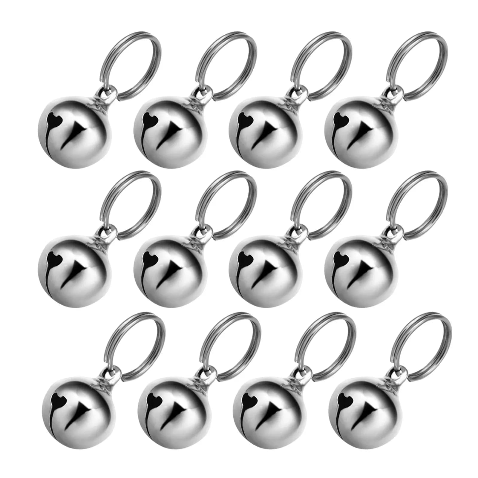 12 Pezzi Campanelli per Collare per Animali Domestici, Ciondoli in Metallo per Cani e Gatti, Suono Chiaro, Addestramento, Anti-Smarrimento, Accessori Festivi 18mm