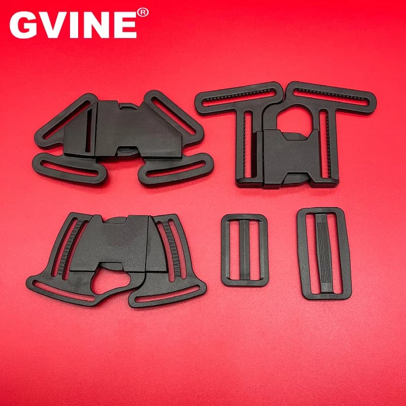 10Pcs Plastic 4 Way Quick Release Buckle 40/50mm Double Adjust Safety Symmetrical Clip Buckles for Bag Backpack Strap Webbing