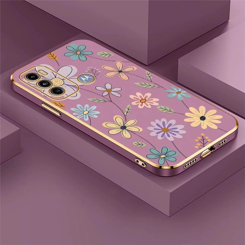 Custodia per telefono con motivo floreale per Motorola Moto G50 G22 G9 G8 E7i Power E20 Edge 20 Cover antiurto con placcatura in silicone