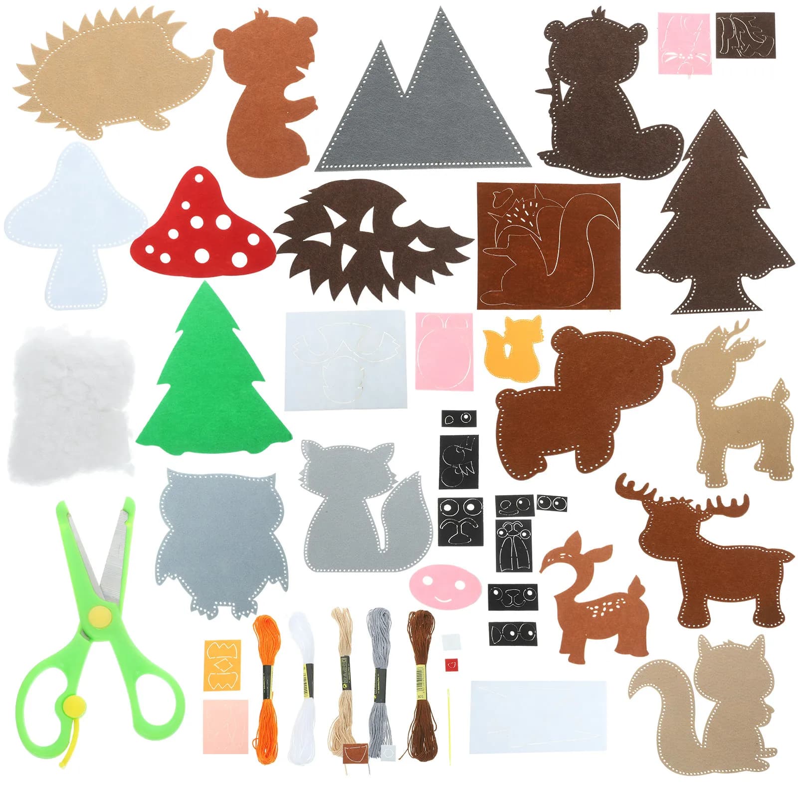 Set Completo per Feltro Fai-da-Te, Kit Educativo per Bambini, Materiali per Artigianato, Set per Sviluppo Abilità Manuali