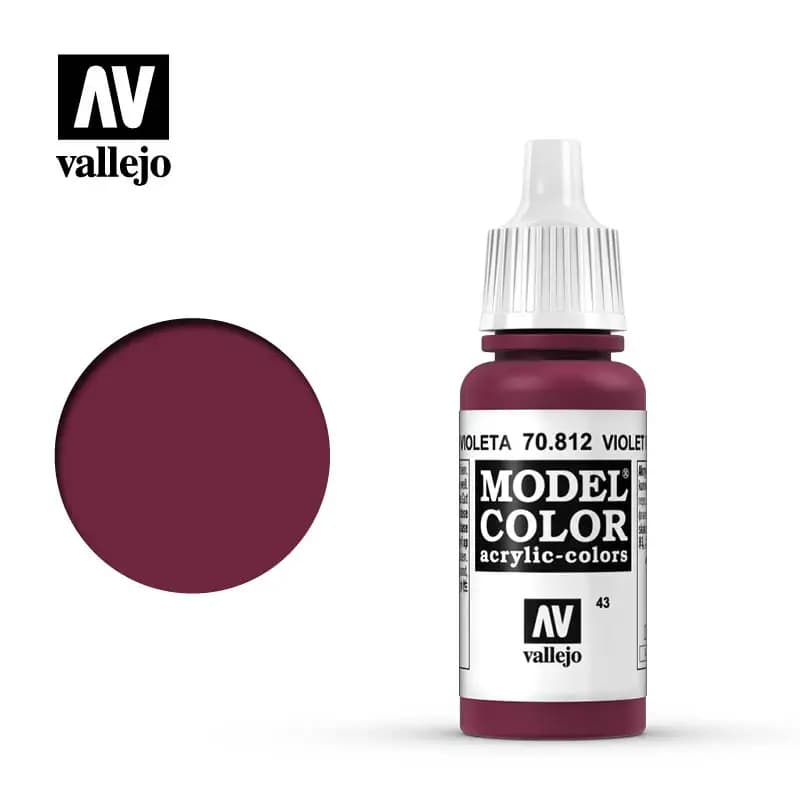 Vallejo Paint Acrylic Model Coloring Spain AV 70812/043 Violet Red Environmentally Friendly Waterborne Model Hand Painted 17ml