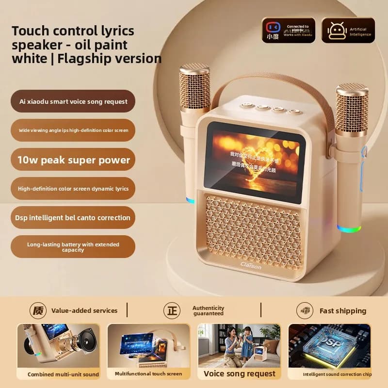 Altoparlante Bluetooth MW Audio con Microfono, Sistema Musicale Wireless per Karaoke con Display per Testi