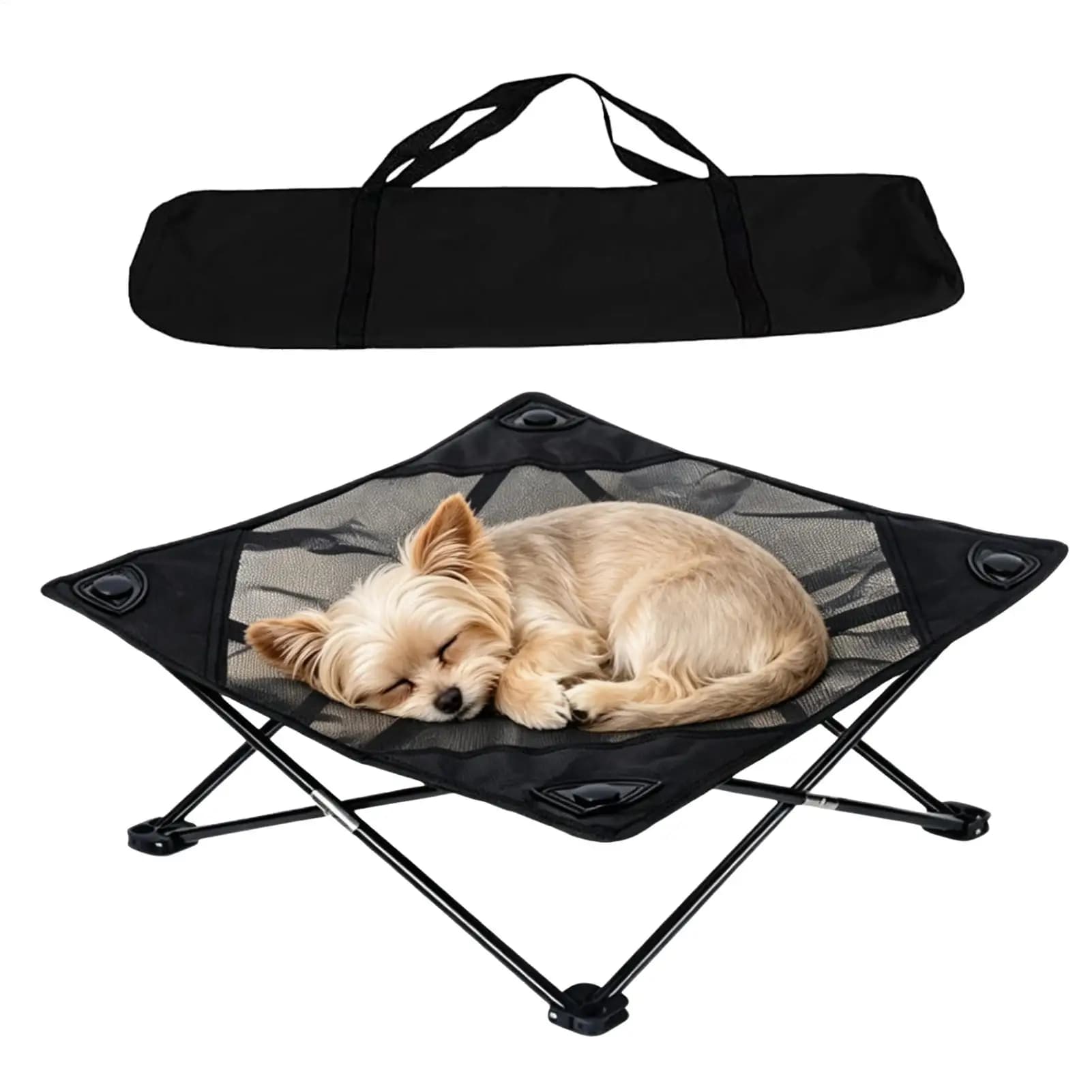 Foldable Dog Bed Moisture-Resistant Waterproof With Bag Outdoor Mesh Sleeping Bed For Living Room Camping Yard Balcony Garden