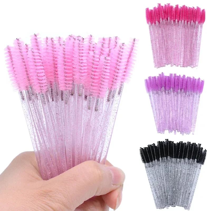 50 pcs Eyelashes In summer disposable eyelash brush single color spiral eye makeup brush fold makeup brush Cosmetic tools