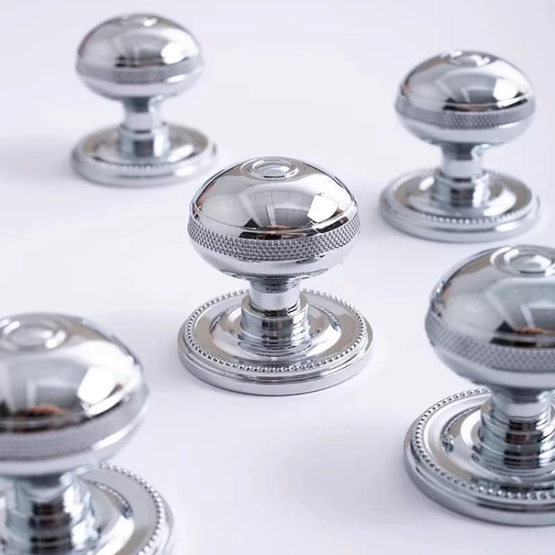 Maniglia in Argento con Base/Pomello in Ottone Massiccio Dorato per Cassetti, Maniglie per Mobili da Camera e Cucina, Stile Europeo