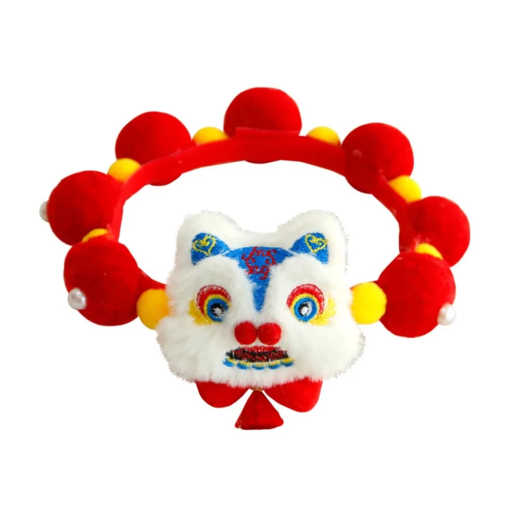 Collare Lavabile per Gatti con Motivo Felice Anno Nuovo, Collana Creativa per Animali Domestici, Regolabile, Elegante Fascia per il Collo dei Gatti per il Festival di Primavera