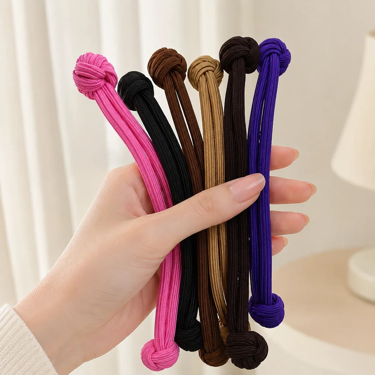 Women's Elastic Simplicity Elastic Rubber Hair Elastics Accessories for Women's Scratch Hair Accessories with Head Cord for Fashionable Girl High Elasticity