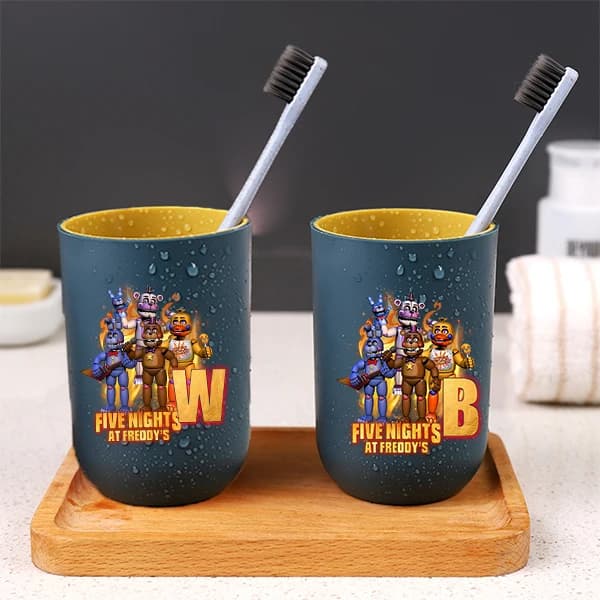Five Nights At Freddys Bambini Tazza di Acqua FNAF Spazzolino da Denti Tazza Ragazzi Collutorio Tazze Del Bambino Del Fumetto Tazze di Risciacquo Bottiglia di Dentifricio Regalo